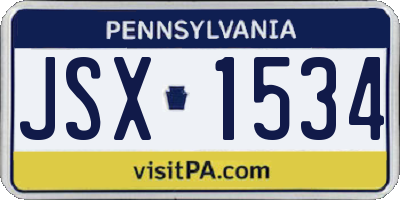 PA license plate JSX1534