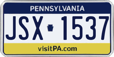 PA license plate JSX1537