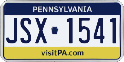 PA license plate JSX1541
