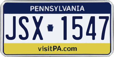 PA license plate JSX1547