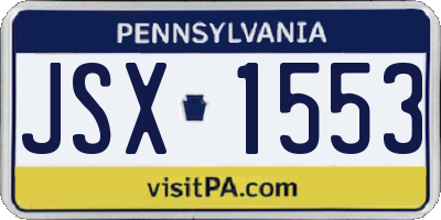 PA license plate JSX1553