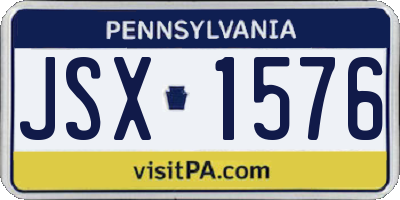 PA license plate JSX1576