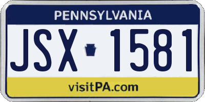 PA license plate JSX1581