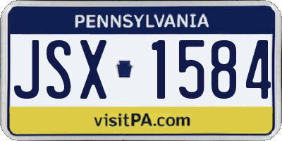 PA license plate JSX1584
