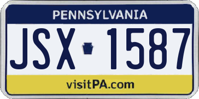 PA license plate JSX1587