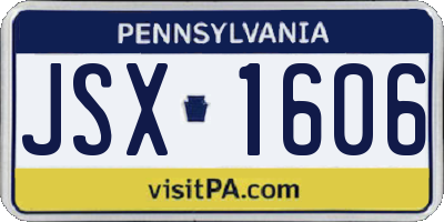 PA license plate JSX1606