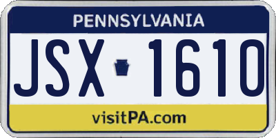 PA license plate JSX1610
