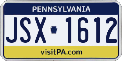 PA license plate JSX1612