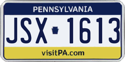PA license plate JSX1613