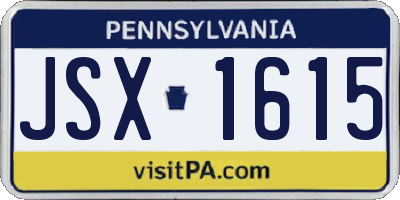 PA license plate JSX1615