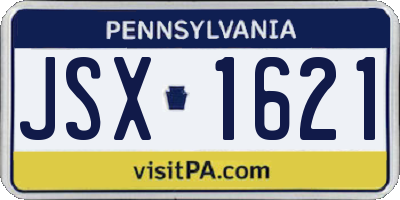 PA license plate JSX1621