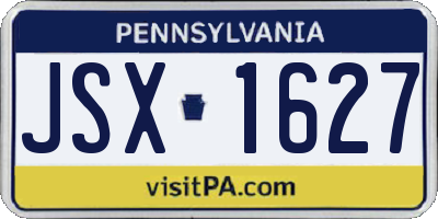 PA license plate JSX1627
