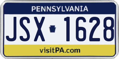 PA license plate JSX1628