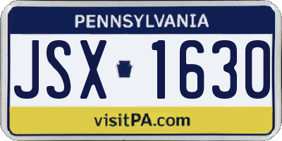PA license plate JSX1630