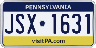 PA license plate JSX1631