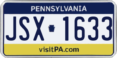 PA license plate JSX1633
