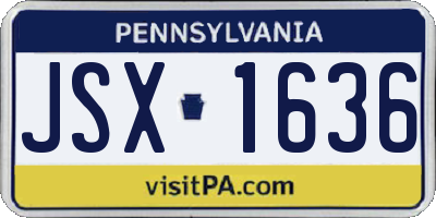 PA license plate JSX1636