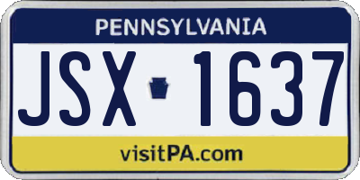 PA license plate JSX1637