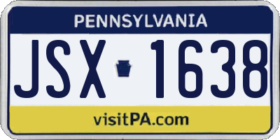 PA license plate JSX1638