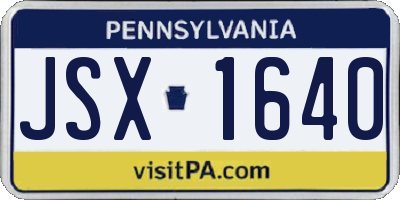 PA license plate JSX1640