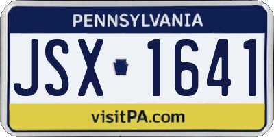 PA license plate JSX1641