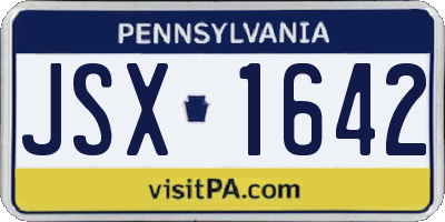 PA license plate JSX1642