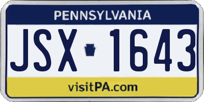 PA license plate JSX1643