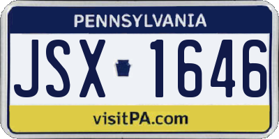 PA license plate JSX1646