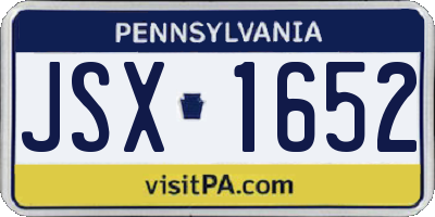 PA license plate JSX1652