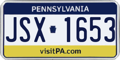PA license plate JSX1653