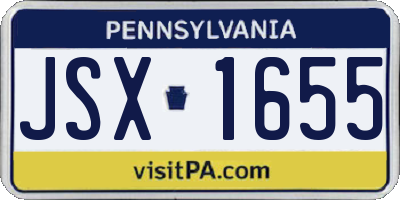PA license plate JSX1655