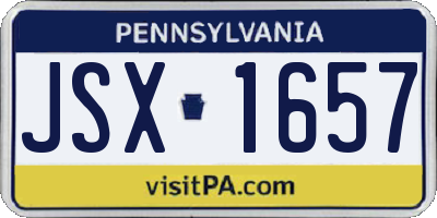 PA license plate JSX1657