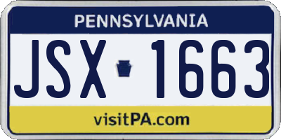 PA license plate JSX1663