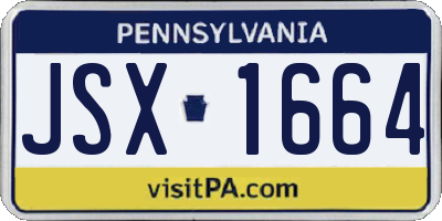 PA license plate JSX1664