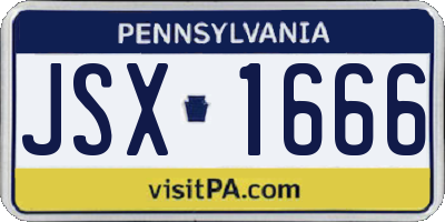 PA license plate JSX1666