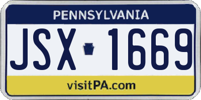 PA license plate JSX1669