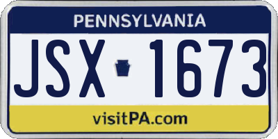 PA license plate JSX1673