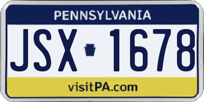 PA license plate JSX1678