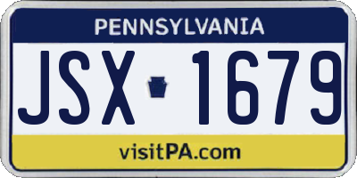 PA license plate JSX1679