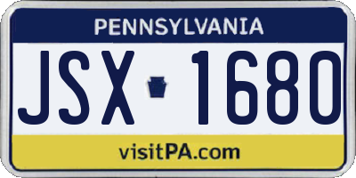 PA license plate JSX1680