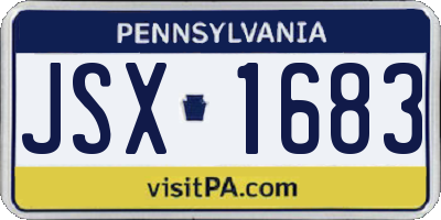 PA license plate JSX1683