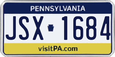 PA license plate JSX1684