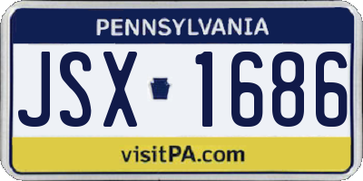 PA license plate JSX1686