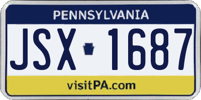 PA license plate JSX1687