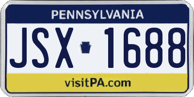 PA license plate JSX1688