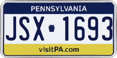 PA license plate JSX1693