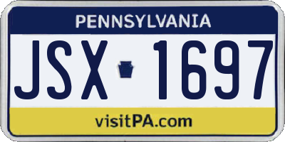 PA license plate JSX1697
