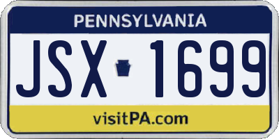 PA license plate JSX1699
