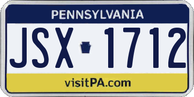 PA license plate JSX1712