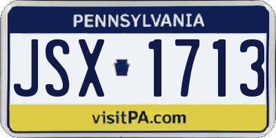 PA license plate JSX1713